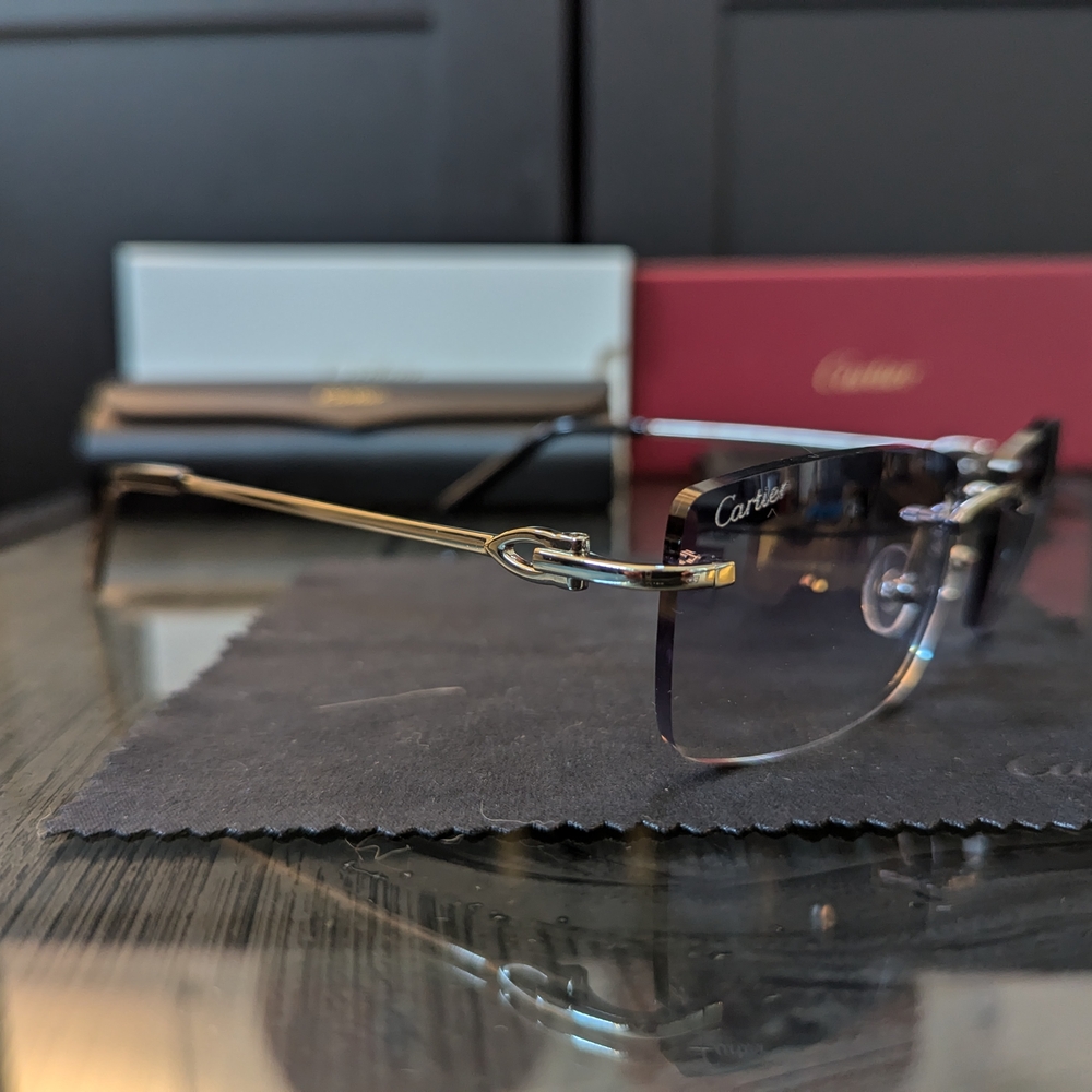 Cartier style Rimless Sunglasses